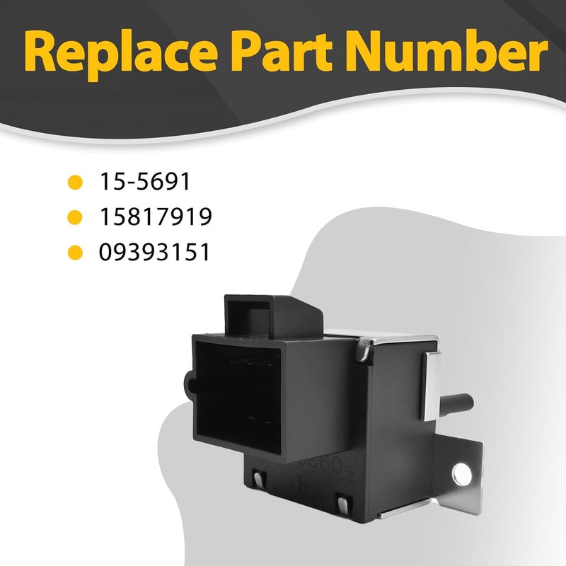 Treloxia 15817919 Blower Motor Control Switch Kit Fits for Chevy Cobalt 2005-2010, Replace OE 15-5691 09393151 (7 Term Black) - Image 3